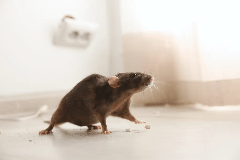 Un topo all'interno di un'abitazione